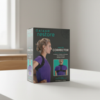 Gaiam Restore Posture Corrector retail box on a clean desk surface