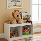 Russ Jazwares 14 inch Lion Plush on child bedroom shelf with safari themed decor and plush animals - More4less Outlet