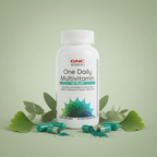 GNC Women's One Daily Multivitamin 50 Plus sage green editorial with botanical leaves – More4less Outlet