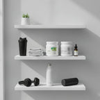 Thorne Creatine Monohydrate tub on clean athletic lifestyle shelf with premium supplements and shaker bottle.