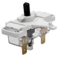 Mechanical switch component on a white background