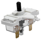Mechanical switch component on a white background