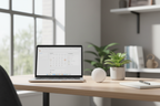 Airthings Wave Mini Air Quality Monitor on home office desk – VOC and air quality tracker – More4less Outlet
