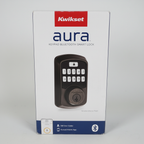Kwikset Aura Bluetooth keypad smart lock in Venetian Bronze in its original retail box