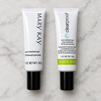 Mary Kay Acne Treatment Gel 5% classic and Clear Proof tubes on pale stone