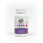 Mary Ruth's Iron Gummies bottle on high-key white studio backdrop lifestyle image
