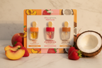 Spascriptions Fruit Glow popsicle lip oil set vanity display peach strawberry coconut fruit slices — More4less Outlet
