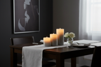 Mikasa silver ombre flameless LED candles warm ambient glow contemporary dining room corner — More4less Outlet