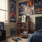 G.I. Joe Classified Series Akiko figure in heroic pose on a teenager's bedroom shelf with G.I. Joe posters on the wall — More4less Outlet