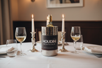 Houdini by Rabbit hammered stainless steel wine bottle chiller as centerpiece at elegant dinner party table setting – More4less Outlet