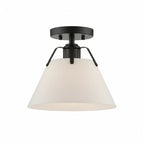 Avec Avery semi-flush mount matte black white shade clean white studio background