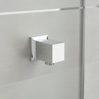 Clean bathroom wall aesthetic showcasing polished chrome Grohe shower hardware connection elbow
