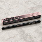 Mary Kay Brow Liner Blonde pencil and retail box on a pale stone surface