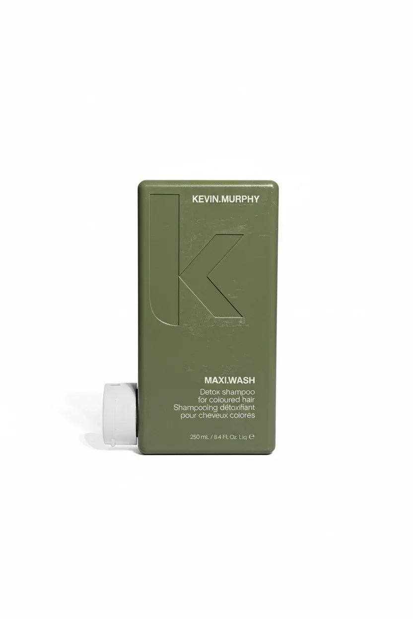 KEVIN.MURPHY MAXI.WASH close-up hero shot showing embossed K logo