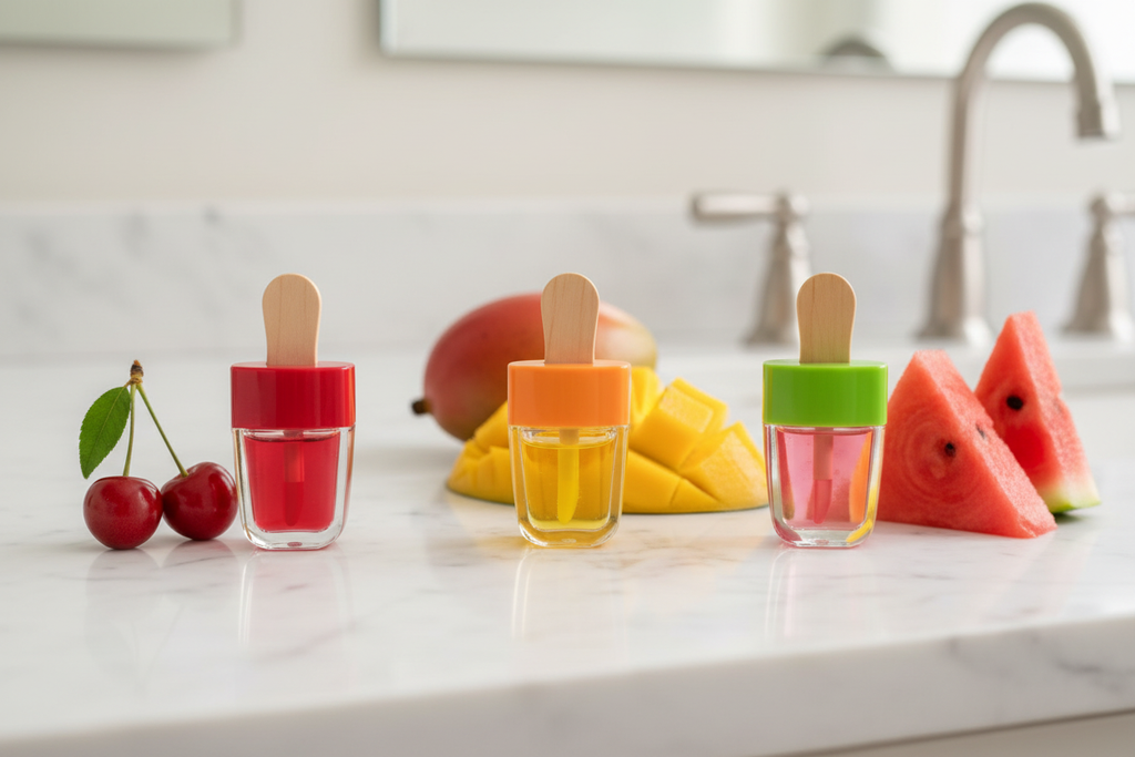 Spascriptions Fruit Glow popsicle lip oil set marble vanity cherry mango watermelon fruit slices — More4less Outlet
