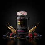 GNC Mega Men Gummy Multivitamin black editorial with mixed berries and gold accents – More4less Outlet