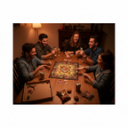Zombie-opoly Board Game open and being played with friends laughing - zombie game pieces visible - More4less Outlet