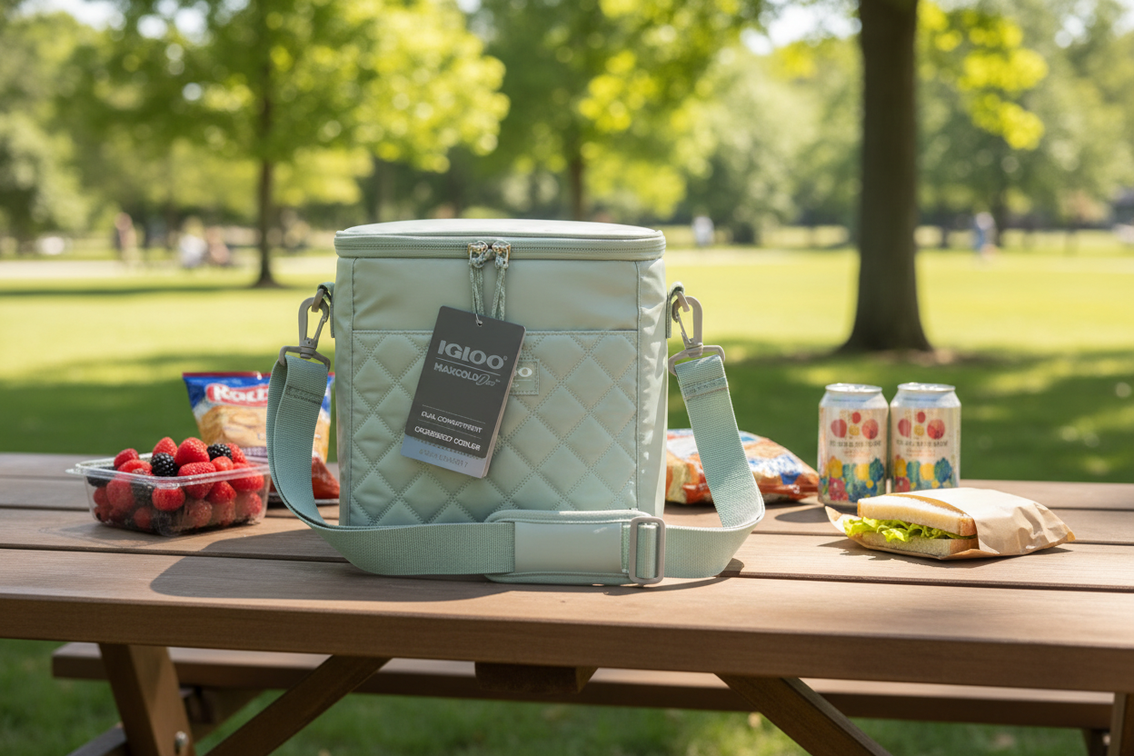 Igloo MaxCold Duo 8-Can Crossbody Cooler - New & Factory Sealed - Dual compartment insulation for hot and cold - More4less Outlet Verified
