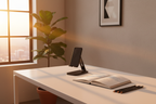 Minimalist artist workspace with Cupixel device stand at golden hour — More4less Outlet