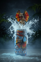 Jurassic World Dino Reveal mystery dinosaur figure emerging from water in canister with dramatic splash effect — More4less Outlet