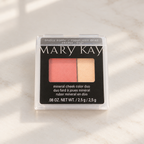 Mary Kay Mineral Cheek Color Duo Spiced Poppy compact on a softly lit vanity