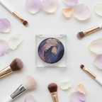Mary Kay At Play Baked Eye Trio compact flat lay with brushes and flower petals on white linen