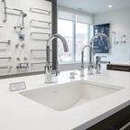 American Standard Serin chrome faucet in professional bath renovation studio setup lifestyle image