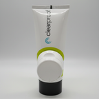 Macro shot of clean stamp-free crimped bottom of Mary Kay Clear Proof Clarifying Cleansing Gel tube