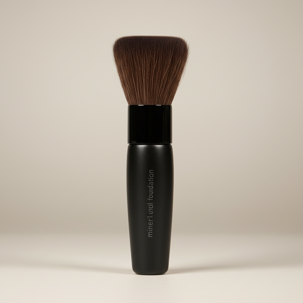 Mary Kay Mineral Foundation Brush upright against a neutral background