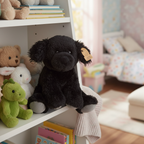 Animal Adventure Black Puppy Plush on child bedroom shelf with cozy decor and plush animals - More4less Outlet