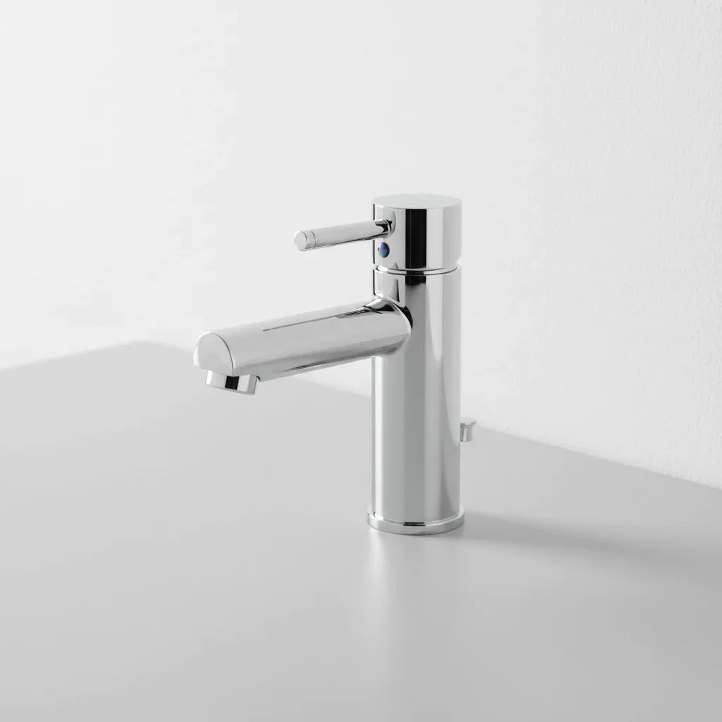 American Standard Serin chrome faucet minimalist studio table shot highlighting chrome finish lifestyle image