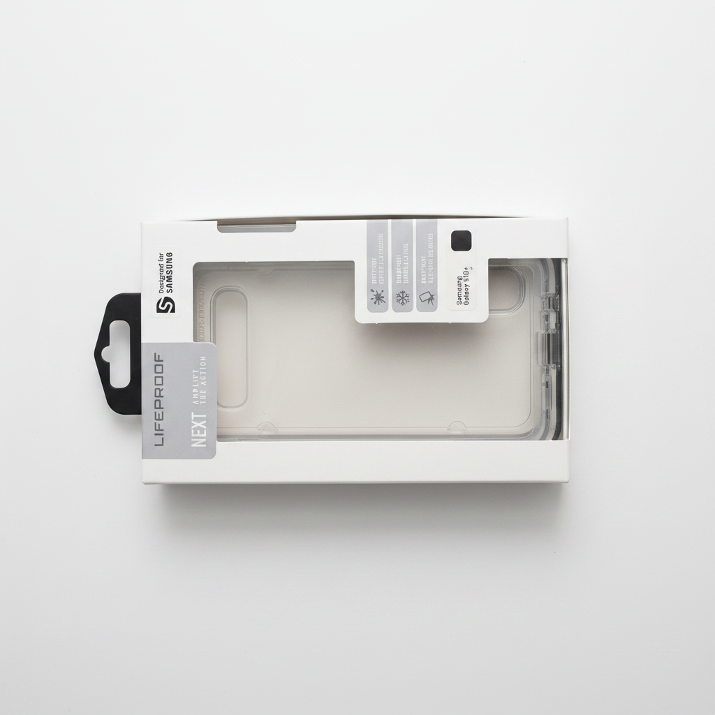 LifeProof NEXT case packaging flat lay showing model number 77-61530 and Samsung compatibility badge