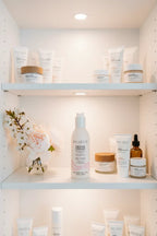 Pacifica Vegan Cream Gel Cleanser in white beauty cabinet with premium skincare and floral accents — More4less Outlet