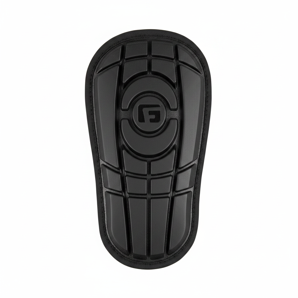 Close-up detail of G-Form Pro-S Compact Shin Guards XL SmartFlex oval pad pattern on white background