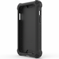 Studio shot of black OtterBox Defender Series rugged phone case showing thick multi-layer profile on white background