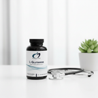 Designs for Health L-Glutamine on clinical desk with stethoscope and green plant – More4less Outlet