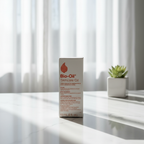 Bio-Oil Skincare Oil box in soft natural window light on white quartz bathroom countertop – More4less Outlet