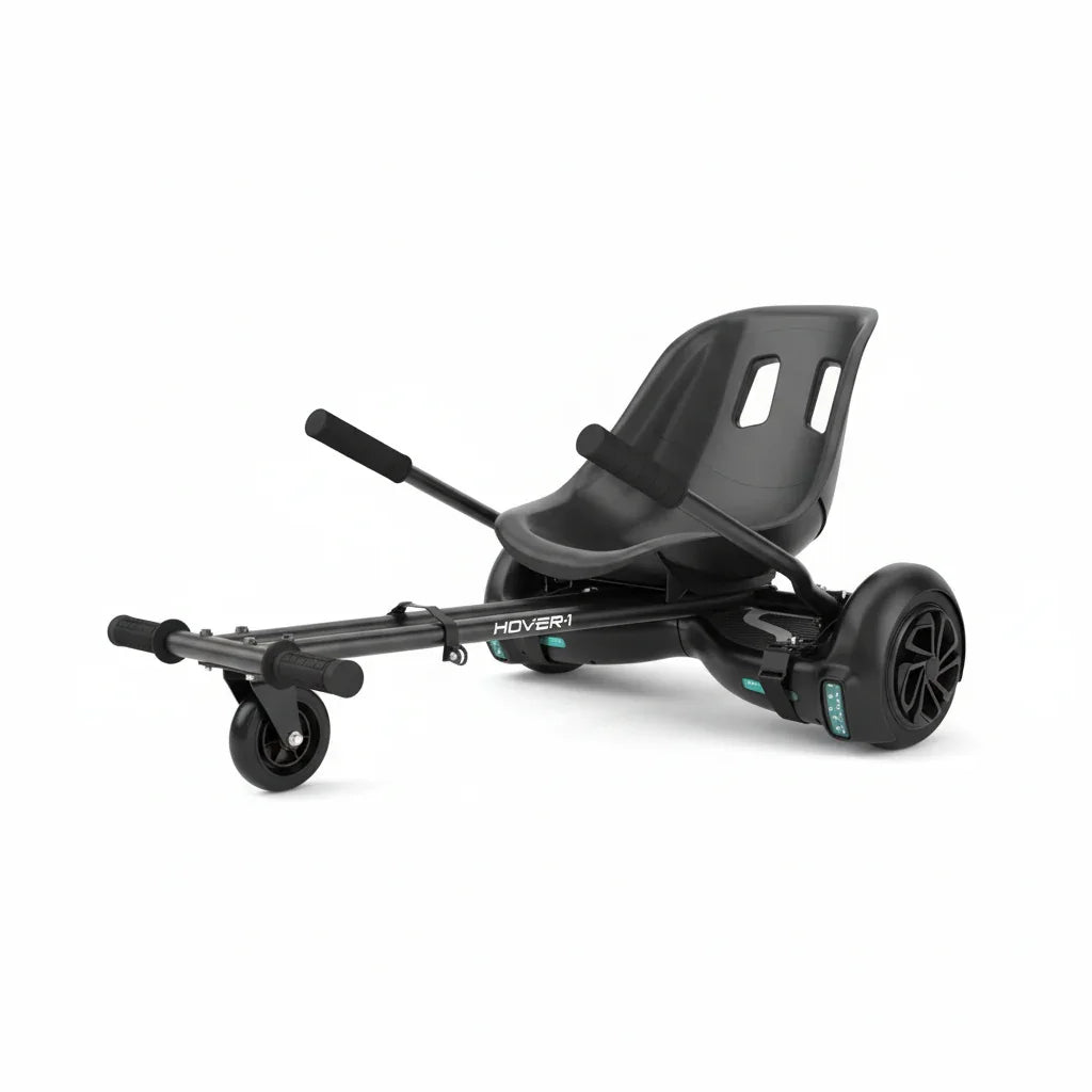 Professional white background studio shot of Hover-1 Buggy go-kart attachment highlighting full kart structure