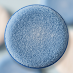 Macro close-up blue velvet mini powder puff ultra-soft fiber texture setting powder airbrushed finish — More4less Outlet