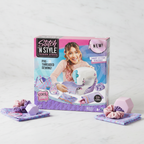 Cool Maker Stitch N Style Fashion Studio by Spin Master on white marble with soft pink and purple accent props and fabric swatches, minimalist studio photography – More4less Outlet