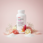GNC Women's Gelatin blush pink editorial with collagen powder and fresh flowers – More4less Outlet