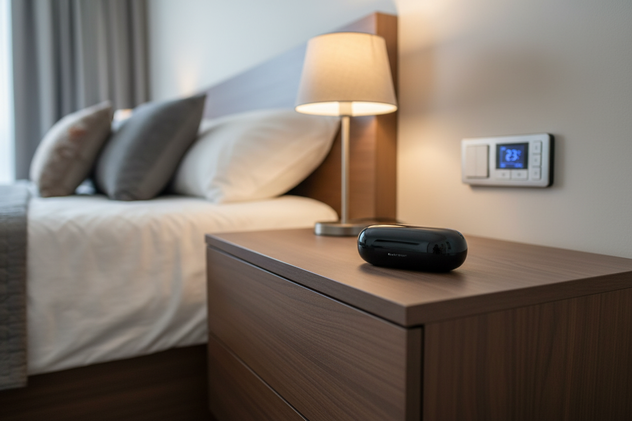 SMARTPOINT Smart Wi-Fi Remote Control in bedroom near AC unit – IR blaster for home climate control – More4less Outlet