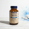 Lifestyle context image of Wiley's Finest Wild Alaskan Fish Oil Peak EPA 60 softgels (AI-generated for visual illustration only) – wooden surface ocean wellness setting – More4less Outlet