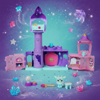Magic Mixies Mixlings Magic Castle playset fully expanded on a fantasy-themed surface with sparkle stars and crystal props – More4less Outlet