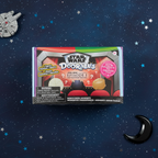 Star Wars Doorables Phantom Menace Widescreen Moments Set flat lay on galactic surface