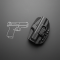 Blackhawk SERPA Sportster black polymer holster with paddle platform on dark gray surface product flatlay – More4less Outlet