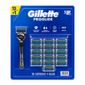 Gillette ProGlide razor value pack with FlexBall handle and 13 cartridges on a white background
