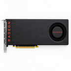 AI-styled AMD Radeon RX 480 graphics card viewed from directly above on a white background