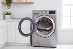 Modern stainless steel dryer appliance maintenance featuring genuine replacement parts
