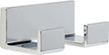 Chrome metal towel hook on a white background